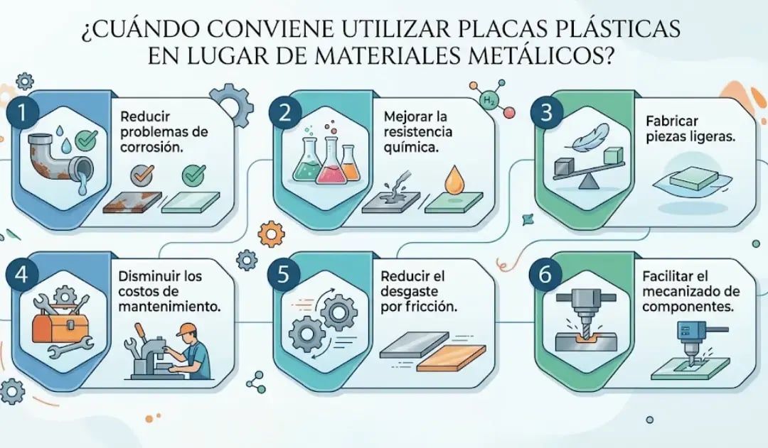 placas plasticas vs acero inoxidable industria alimentos
