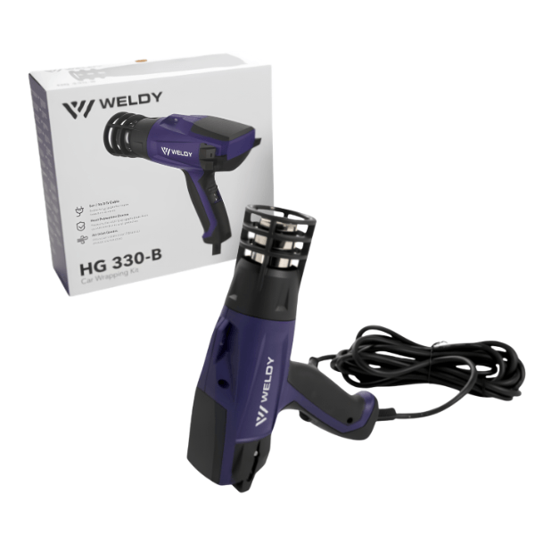 Kit de pistola de calor Weldy HG 330-B de 120V para rotulación de vehículos y aplicación de vinilo automotriz