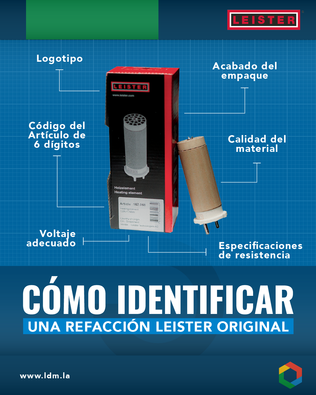 Identificación de resistencia original Leister
