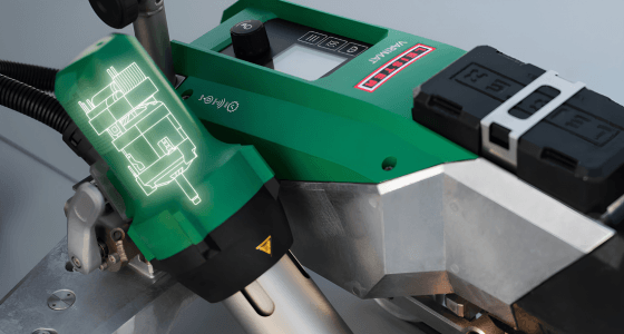 Panel de control digital de la soldadora automática Leister Varimat para soldadura de membranas PVC