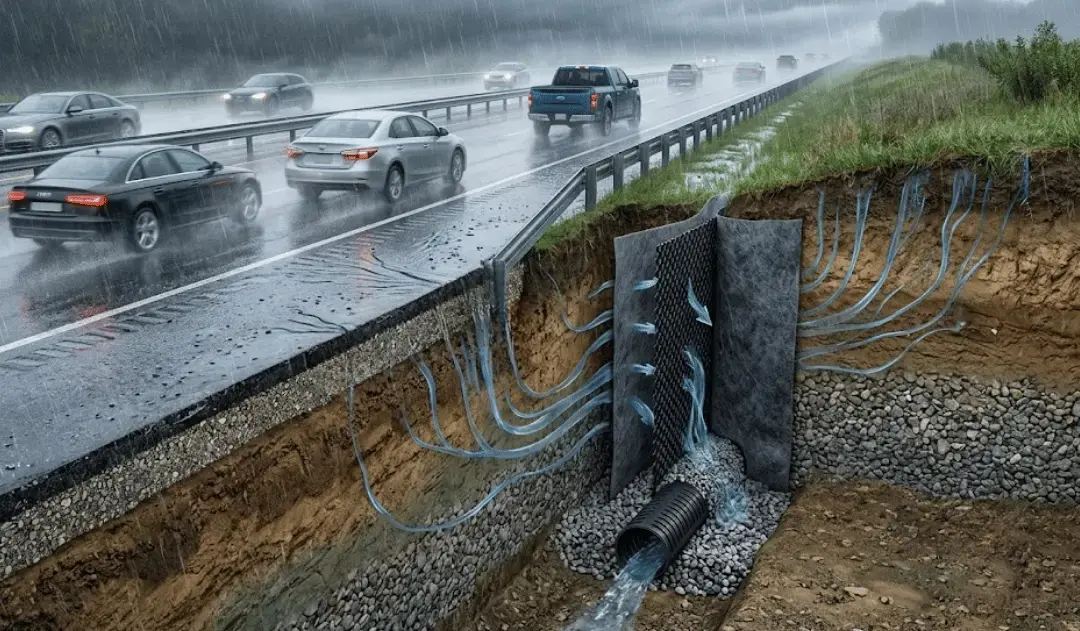 geodren planar vial en carreteras geosinteticos